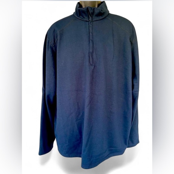 Drifire Sweater Mens Large 1/4 Zip Pullover Navy FR Flame Resistant Made In USA - Picture 1 of 11